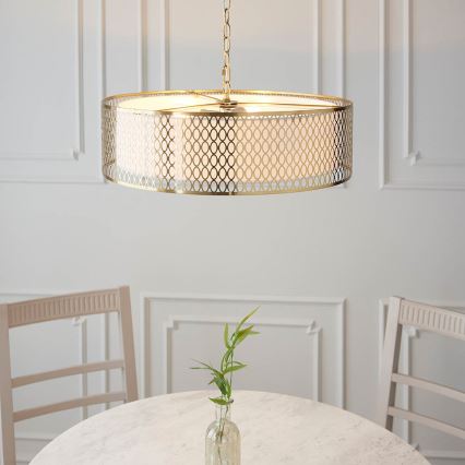 Endon 101569 - Κρεμαστό φωτιστικό με αλυσίδα CORDERO 3xE27/10W/230V χρυσό