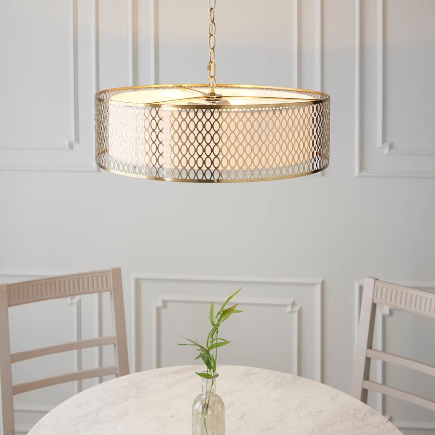 Endon 101569 - Κρεμαστό φωτιστικό με αλυσίδα CORDERO 3xE27/10W/230V χρυσό
