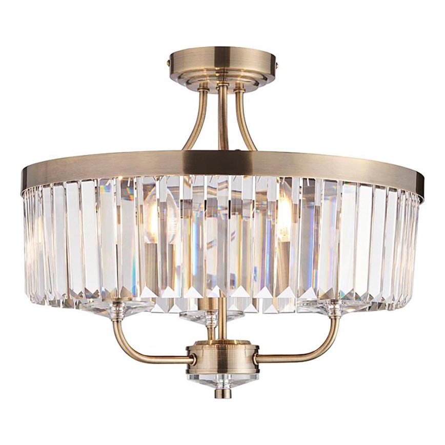 Endon 102506 - Πλαφονιέρα οροφής CHESTERFIELD 3xE14/6W/230V διάμετρος 45 cm ορείχαλκος