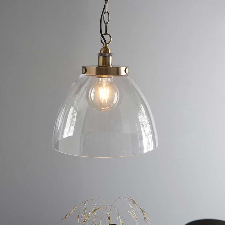 Endon 102926 - Κρεμαστό φωτιστικό οροφής HANSEN 1xE27/10W/230V ορείχαλκος