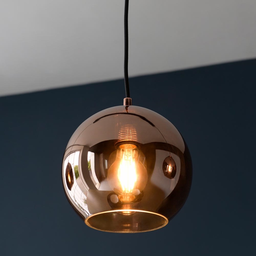 Endon 102929 - Κρεμαστό φωτιστικό οροφής BOLI 3xE27/10W/230V μαύρο/φιμέ καφέ