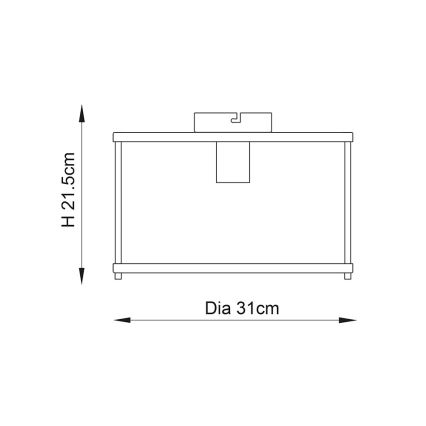 Endon 103112 - Φωτιστικό οροφής HOPTON 1xE27/10W/230V ματ χρώμιο