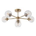 Endon 103171 - Κρεμαστό φωτιστικό ALLEGRA 6xE14/7W/230V ορείχαλκος/διαφανές