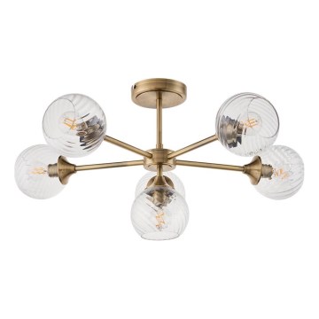Endon 103171 - Κρεμαστό φωτιστικό ALLEGRA 6xE14/7W/230V ορείχαλκος/διαφανές
