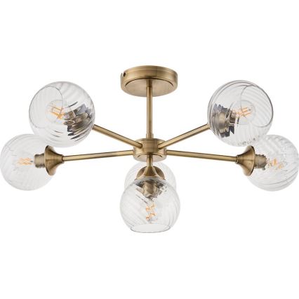 Endon 103171 - Κρεμαστό φωτιστικό ALLEGRA 6xE14/7W/230V ορείχαλκος/διαφανές