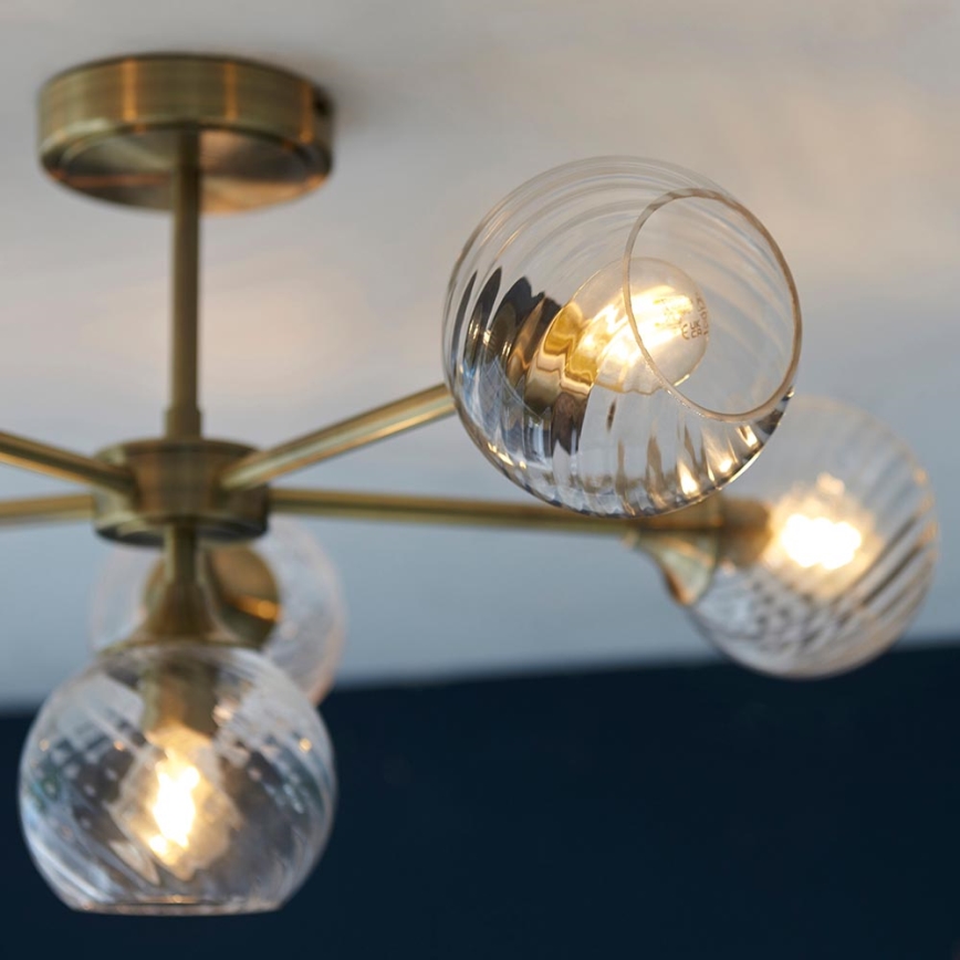 Endon 103171 - Κρεμαστό φωτιστικό ALLEGRA 6xE14/7W/230V ορείχαλκος/διαφανές