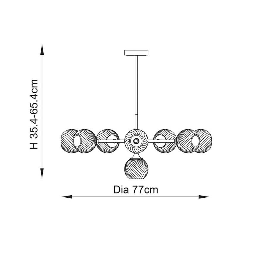 Endon 103172 - Κρεμαστό φωτιστικό ALLEGRA 8xE14/7W/230V ορείχαλκος/διαφανές