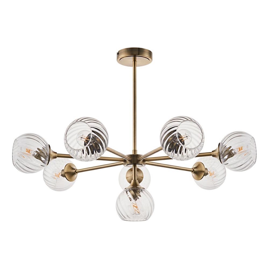 Endon 103172 - Κρεμαστό φωτιστικό ALLEGRA 8xE14/7W/230V ορείχαλκος/διαφανές