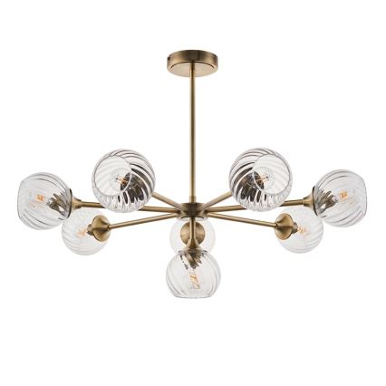 Endon 103172 - Κρεμαστό φωτιστικό ALLEGRA 8xE14/7W/230V ορείχαλκος/διαφανές