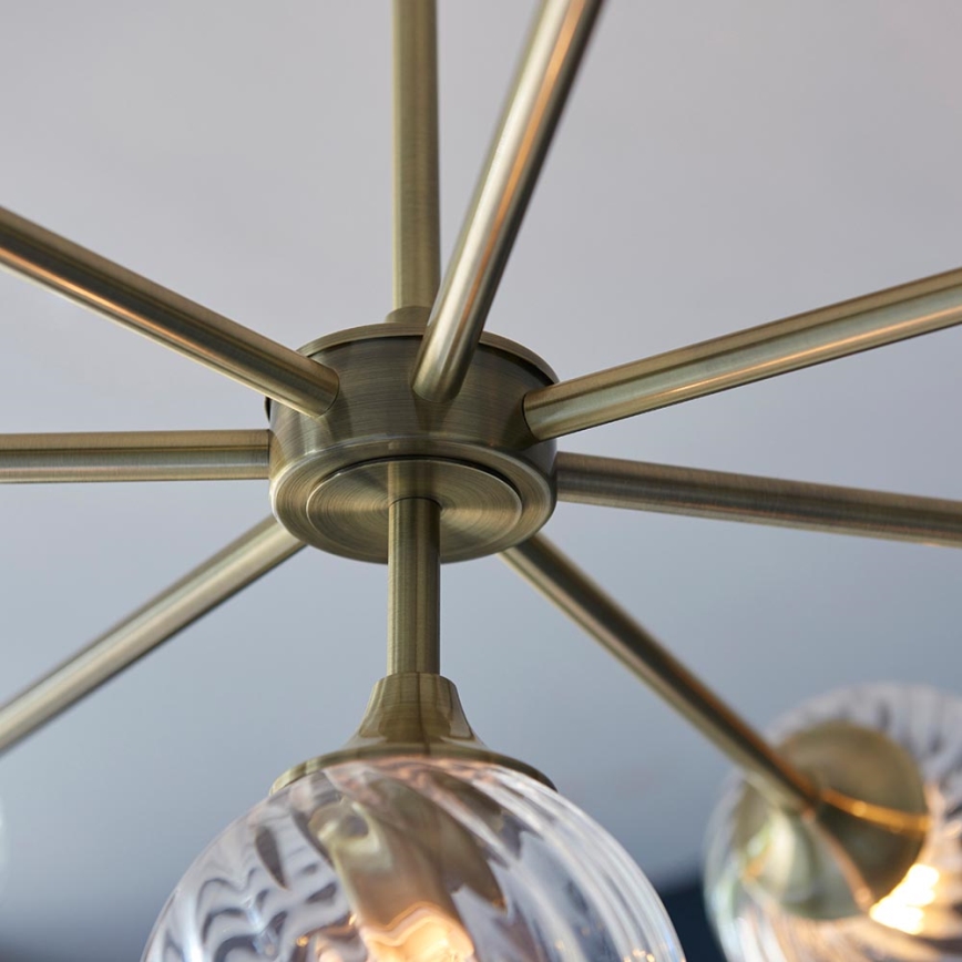 Endon 103172 - Κρεμαστό φωτιστικό ALLEGRA 8xE14/7W/230V ορείχαλκος/διαφανές