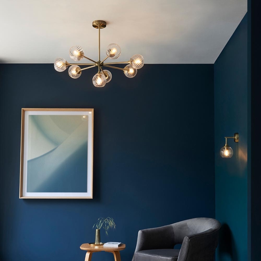 Endon 103173 - Φωτιστικό τοίχου ALLEGRA 1xE14/7W/230V ορείχαλκος/διαφανές