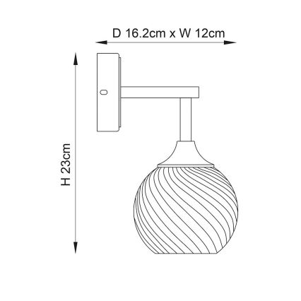 Endon 103173 - Φωτιστικό τοίχου ALLEGRA 1xE14/7W/230V ορείχαλκος/διαφανές