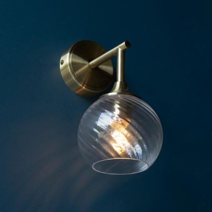 Endon 103173 - Φωτιστικό τοίχου ALLEGRA 1xE14/7W/230V ορείχαλκος/διαφανές