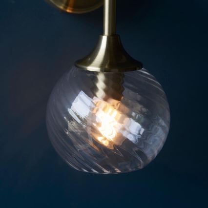 Endon 103173 - Φωτιστικό τοίχου ALLEGRA 1xE14/7W/230V ορείχαλκος/διαφανές