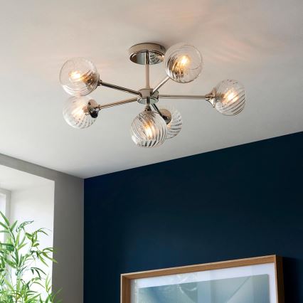 Endon 104050 - Κρεμαστό φωτιστικό ALLEGRA 6xE14/7W/230V γυαλιστερό χρώμιο/διαφανές
