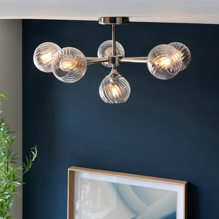 Endon 104050 - Κρεμαστό φωτιστικό ALLEGRA 6xE14/7W/230V γυαλιστερό χρώμιο/διαφανές