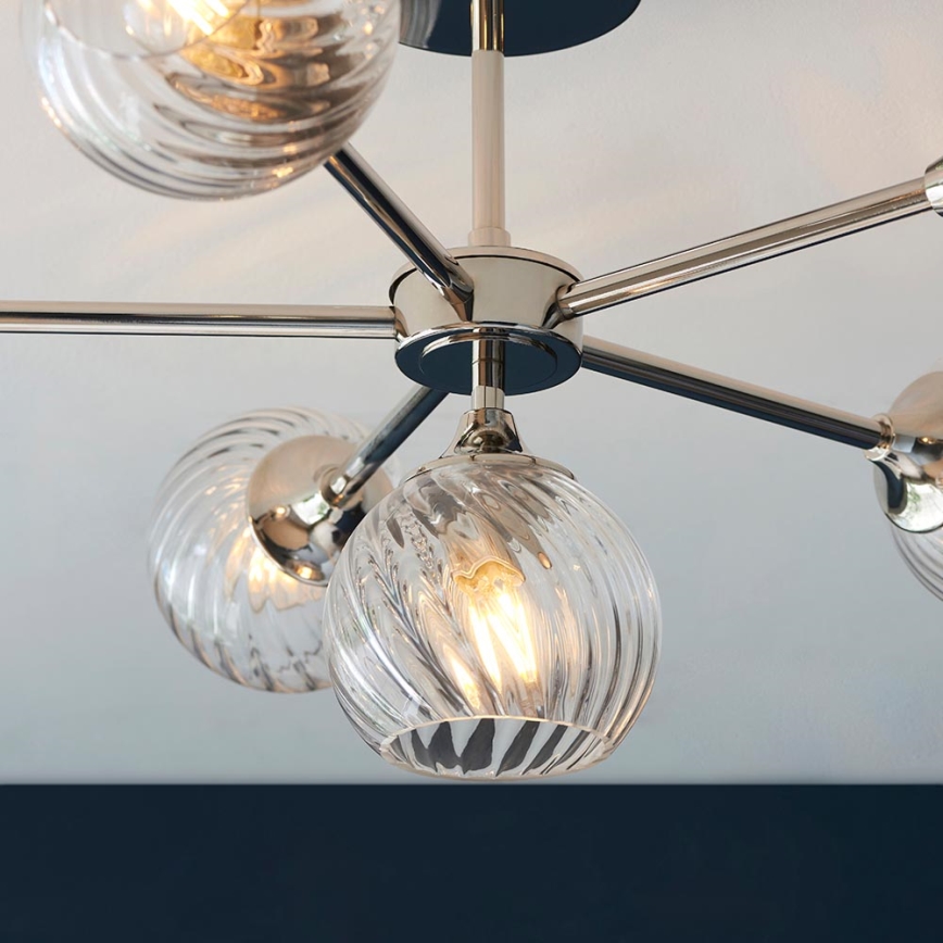 Endon 104050 - Κρεμαστό φωτιστικό ALLEGRA 6xE14/7W/230V γυαλιστερό χρώμιο/διαφανές