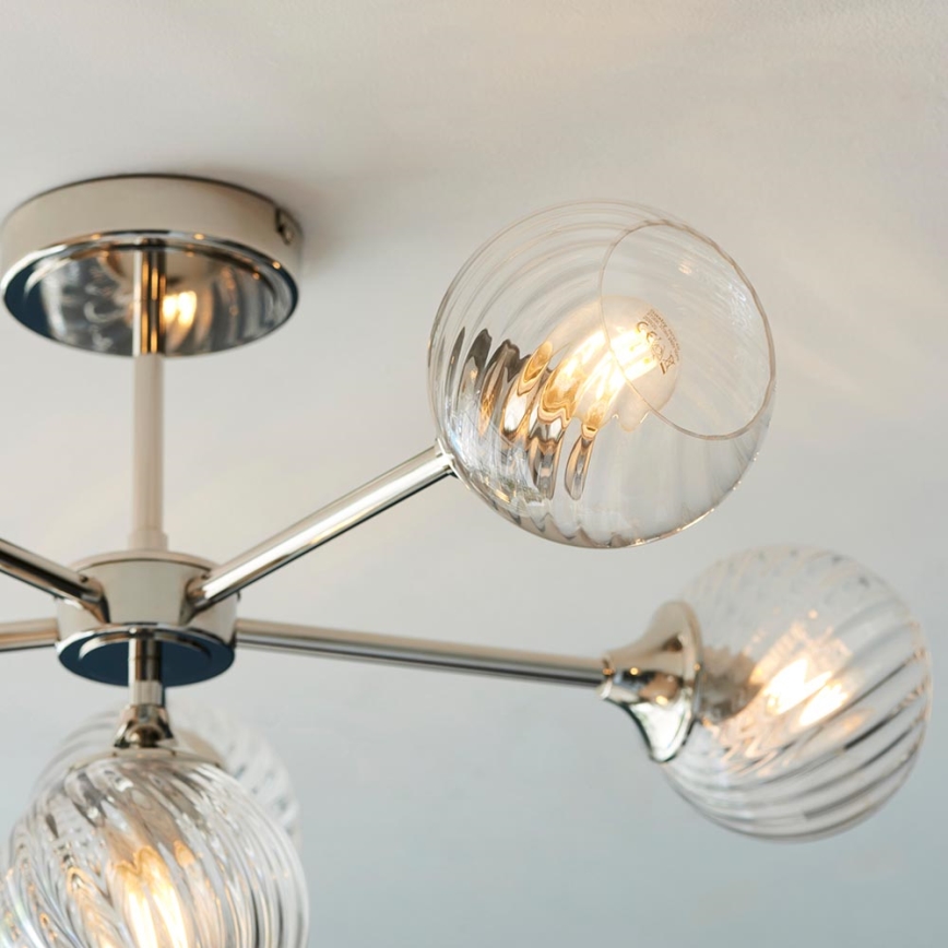 Endon 104050 - Κρεμαστό φωτιστικό ALLEGRA 6xE14/7W/230V γυαλιστερό χρώμιο/διαφανές