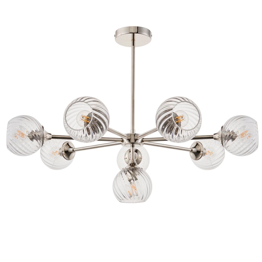 Endon 104051 - Πολυέλαιος επί ράβδου ALLEGRA 8xE14/7W/230V γυαλιστερό χρώμιο