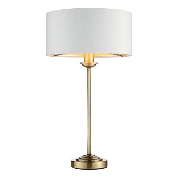 Endon 104054 - Eπιτραπέζιο φωτιστικό HIGHCLERE 1xE14/7W/230V λευκό/ορείχαλκος διάμετρος 25 cm