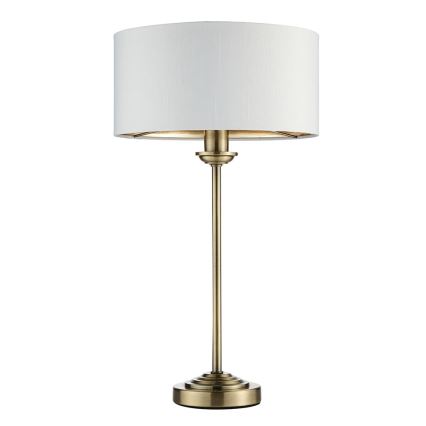 Endon 104054 - Eπιτραπέζιο φωτιστικό HIGHCLERE 1xE14/7W/230V λευκό/ορείχαλκος διάμετρος 25 cm