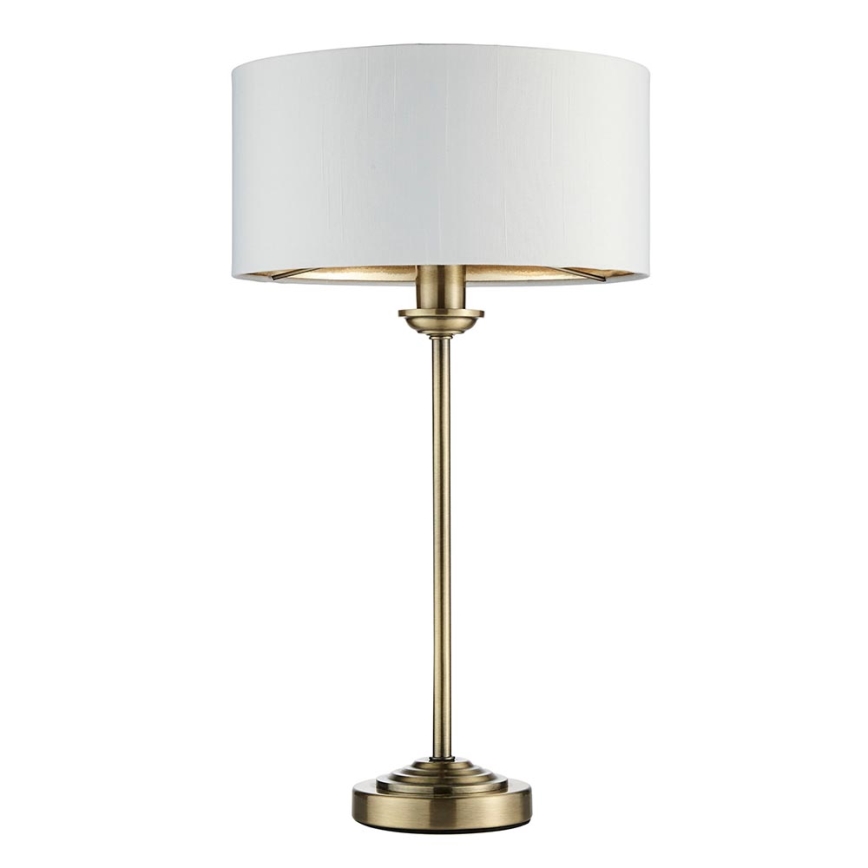 Endon 104054 - Eπιτραπέζιο φωτιστικό HIGHCLERE 1xE14/7W/230V λευκό/ορείχαλκος διάμετρος 25 cm