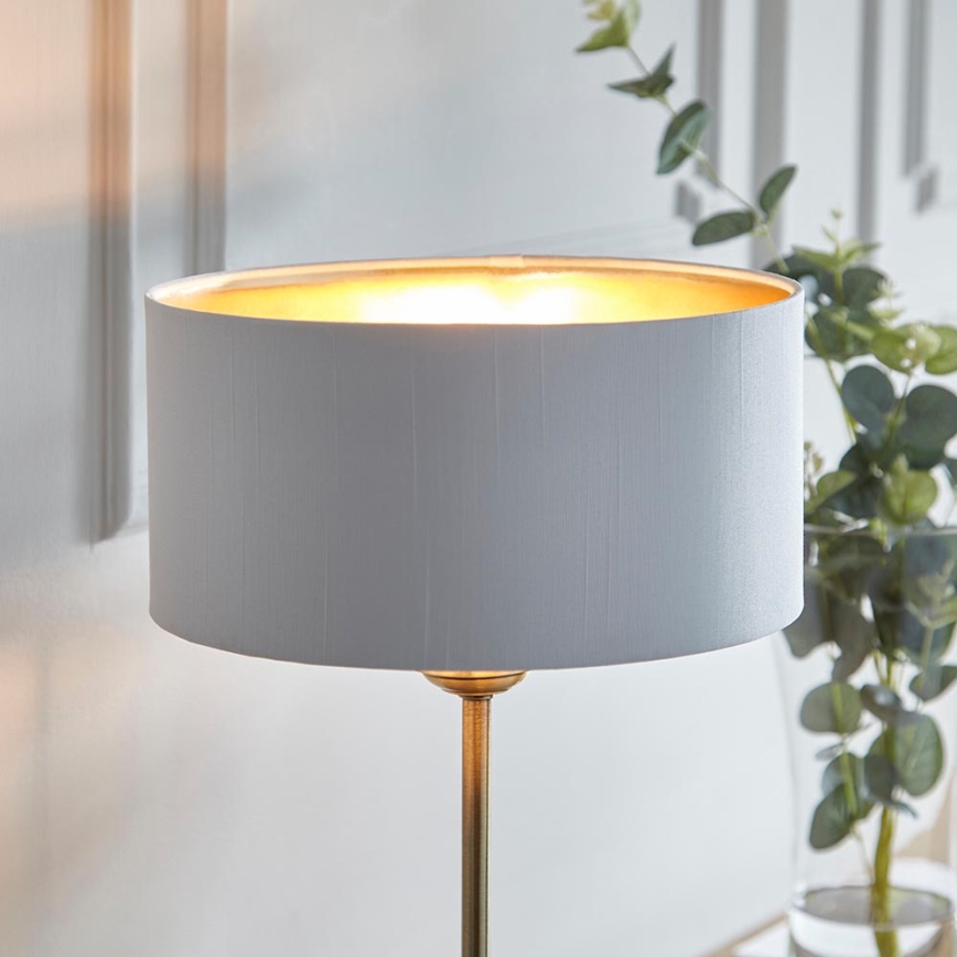 Endon 104054 - Eπιτραπέζιο φωτιστικό HIGHCLERE 1xE14/7W/230V λευκό/ορείχαλκος διάμετρος 25 cm