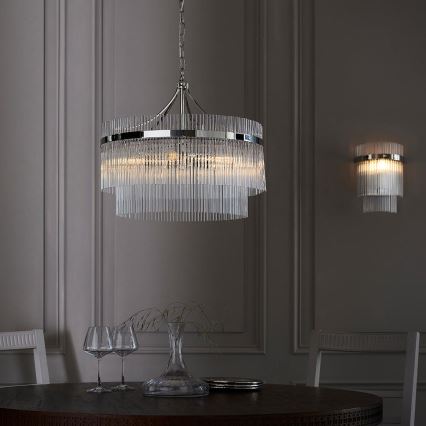 Endon 104112 - Πολυέλαιος σε αλυσίδα MARIETTA 5xE14/7W/230V γυαλιστερό χρώμιο/διάφανο