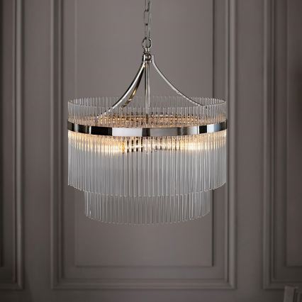 Endon 104112 - Πολυέλαιος σε αλυσίδα MARIETTA 5xE14/7W/230V γυαλιστερό χρώμιο/διάφανο