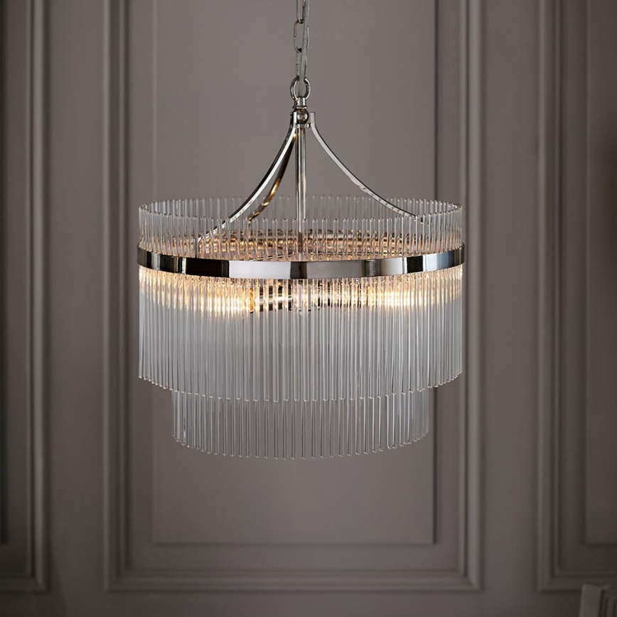 Endon 104112 - Πολυέλαιος σε αλυσίδα MARIETTA 5xE14/7W/230V γυαλιστερό χρώμιο/διάφανο