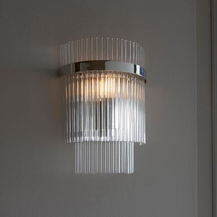 Endon 104114 - Φωτιστικό τοίχου MARIETTA 1xE14/6W/230V γυαλιστερό χρώμιο/διαφανές