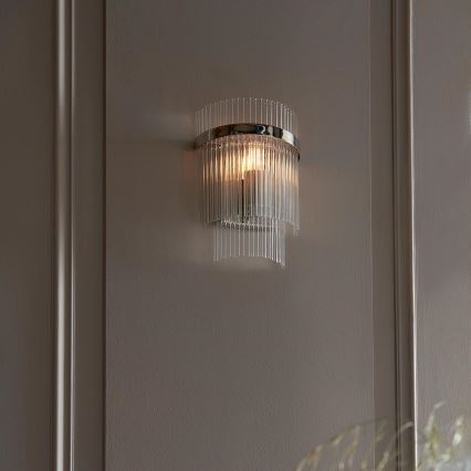 Endon 104114 - Φωτιστικό τοίχου MARIETTA 1xE14/6W/230V γυαλιστερό χρώμιο/διαφανές