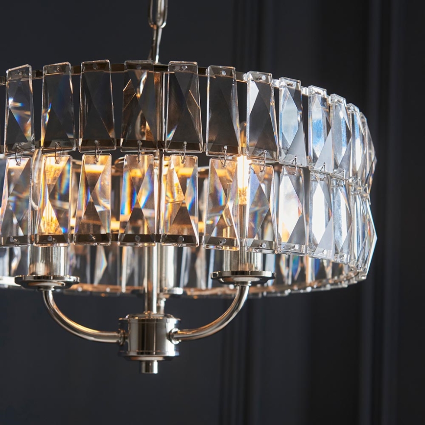 Endon 104466 - Κρεμαστό φωτιστικό οροφής CLIFTON 3xE14/6W/230V γυαλιστερό χρώμιο/διαφανές διάμετρος 38,5 cm