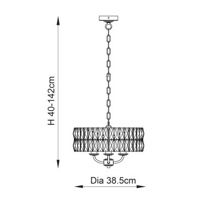 Endon 104466 - Κρεμαστό φωτιστικό οροφής CLIFTON 3xE14/6W/230V γυαλιστερό χρώμιο/διαφανές διάμετρος 38,5 cm