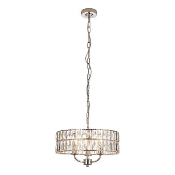 Endon 104466 - Κρεμαστό φωτιστικό οροφής CLIFTON 3xE14/6W/230V γυαλιστερό χρώμιο/διαφανές διάμετρος 38,5 cm