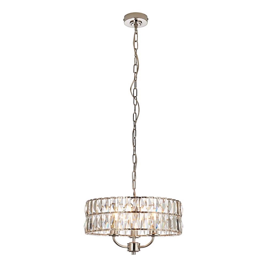 Endon 104466 - Κρεμαστό φωτιστικό οροφής CLIFTON 3xE14/6W/230V γυαλιστερό χρώμιο/διαφανές διάμετρος 38,5 cm