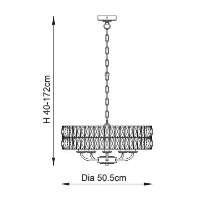 Endon 104467 - Κρεμαστό φωτιστικό οροφής CLIFTON 5xE14/6W/230V γυαλιστερό χρώμιο/διαφανές διάμετρος 50,5 cm