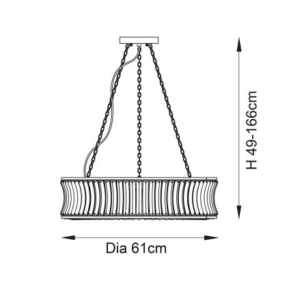 Endon 104528 - Κρεμαστό φωτιστικό με αλυσίδα 6xE14/6W/230V γυαλιστερό χρώμιο