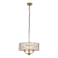 Endon 106243 - Κρεμαστό φωτιστικό με αλυσίδα CLIFTON 3xE14/6W/230V Ø 38,5 cm μπρούτζινο/διάφανο