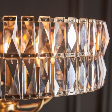 Endon 106244 - Κρεμαστό φωτιστικό με αλυσίδα CLIFTON 5xE14/6W/230V μπρούτζινο/διάφανο