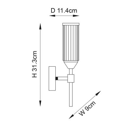 Endon 106258 - Φωτιστικό τοίχου TOUR 1xG9/3W/230V ορείχαλκος