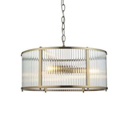 Endon 106282 - Κρεμαστό φωτιστικό με αλυσίδα RIDGETON 3xE14/6W/230V ορείχαλκος
