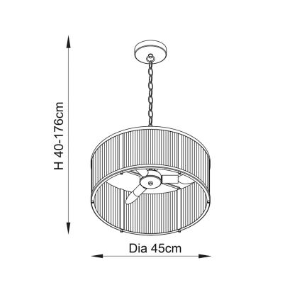 Endon 106282 - Κρεμαστό φωτιστικό με αλυσίδα RIDGETON 3xE14/6W/230V ορείχαλκος