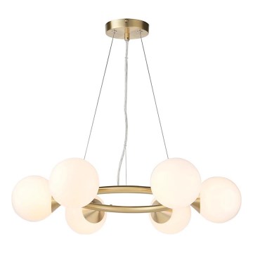 Endon 106390 - Κρεμαστό φωτιστικό OTIS με καλώδιο ανάρτησης, 6xG9/3W/230V, χρυσό