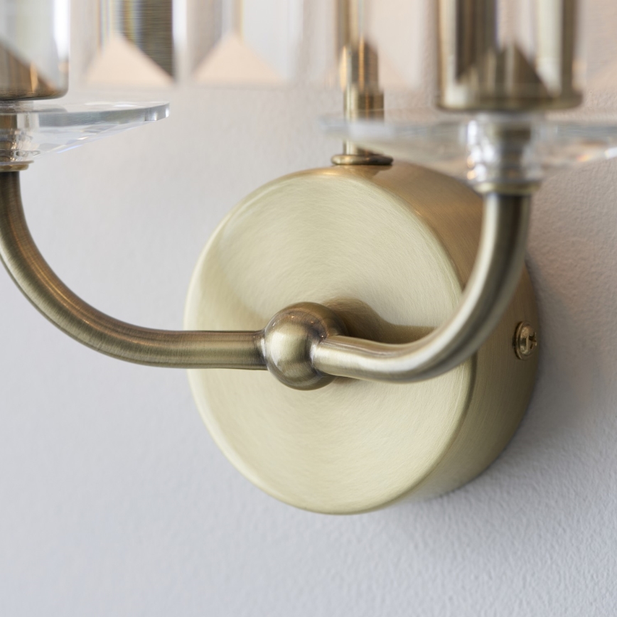 Endon 106450 - Φωτιστικό τοίχου CHESTERFIELD 2xE14/6W/230V ορείχαλκος