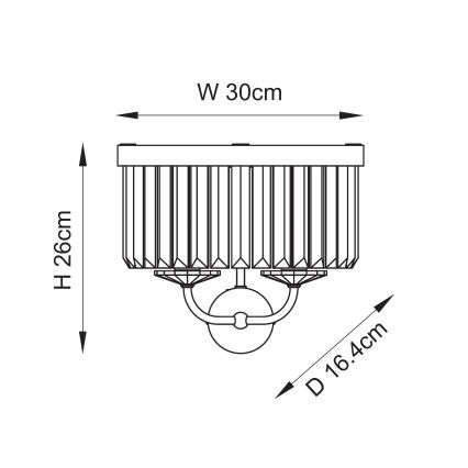 Endon 106450 - Φωτιστικό τοίχου CHESTERFIELD 2xE14/6W/230V ορείχαλκος