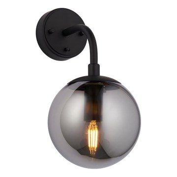 Endon 106664 - Φωτιστικό τοίχου ONTARIO 1xE14/7W/230V μαύρο/φιμέ