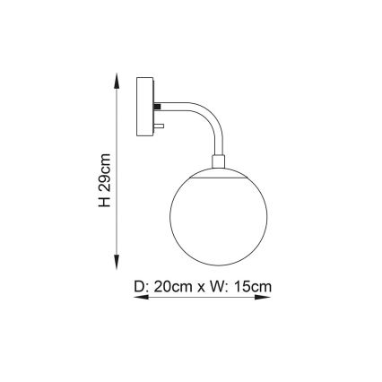 Endon 106664 - Φωτιστικό τοίχου ONTARIO 1xE14/7W/230V μαύρο/φιμέ