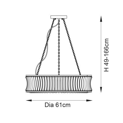 Endon 106811 - Πολυέλαιος με αλυσίδα 6xE14/6W/230V, χρυσός