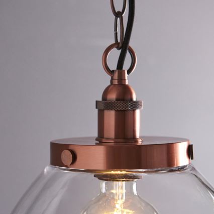 Endon 106895 - Πολυέλαιος με αλυσίδα HANSEN 1xE27/10W/230V χάλκινος